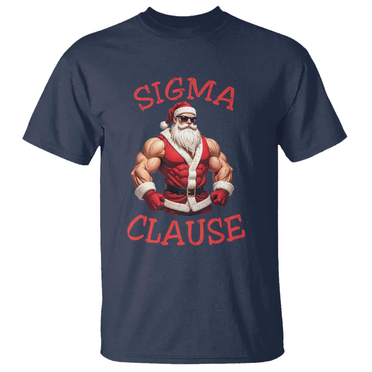 Funny Xmas Sigma Claus T Shirt TS09 Navy Print Your Wear