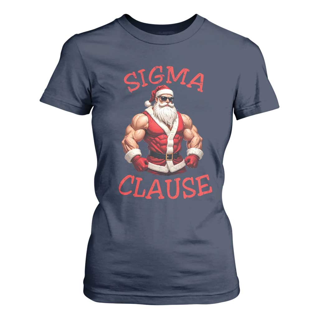 Funny Xmas Sigma Claus T Shirt For Women TS09 Navy Print Your Wear