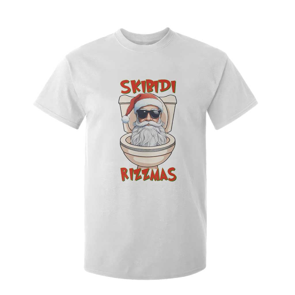 Funny Skibidi Rizzmas Santa Toilet Meme T Shirt For Kid TS09 White Print Your Wear