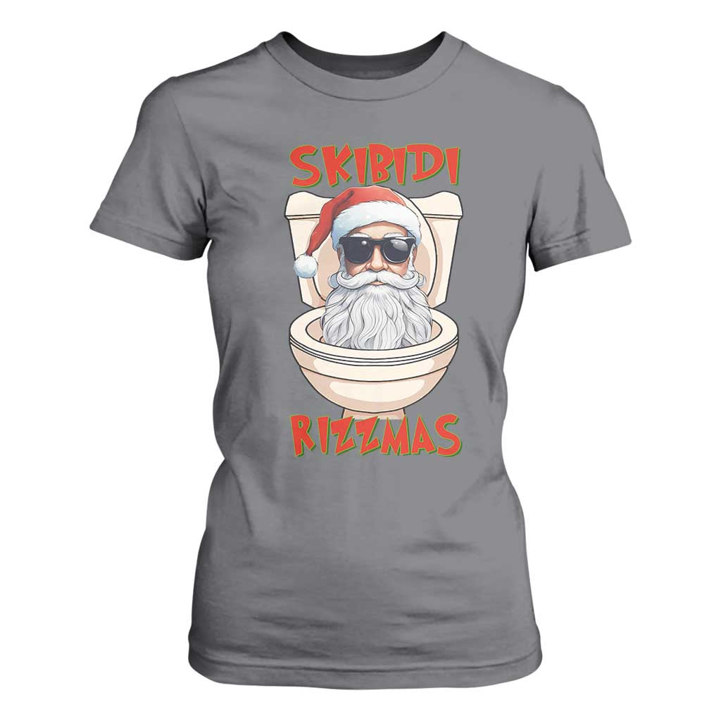 Funny Skibidi Rizzmas Santa Toilet Meme T Shirt For Women TS09 Charcoal Print Your Wear