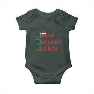 Funny Xmas Baby Onesie Nice Naughty Skibidi TS09 Print Your Wear