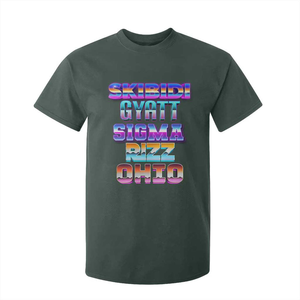 Skibidi Gyatt Sigma Rizz Ohio T Shirt For Kid TS09 Dark Forest Green Print Your Wear