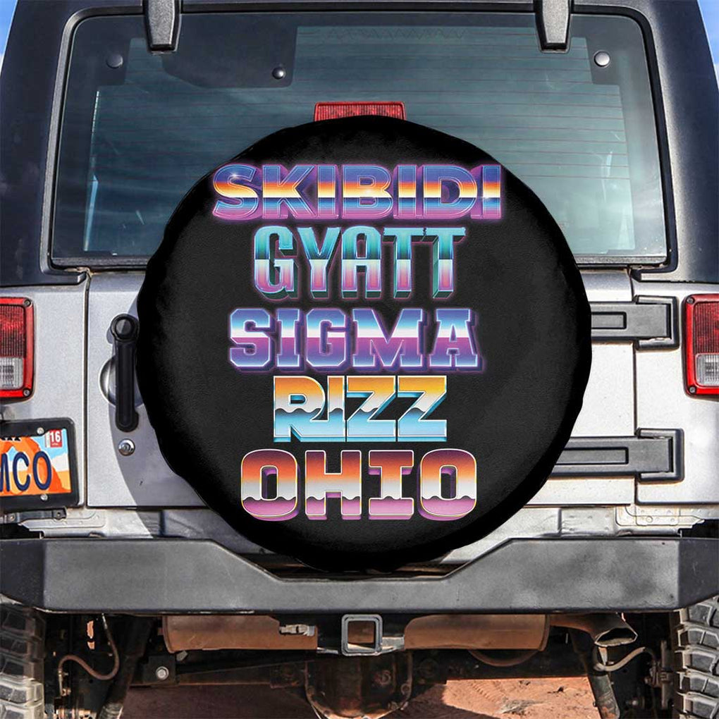 Skibidi Gyatt Sigma Rizz Ohio Spare Tire Cover TS09 No hole Black Print Your Wear