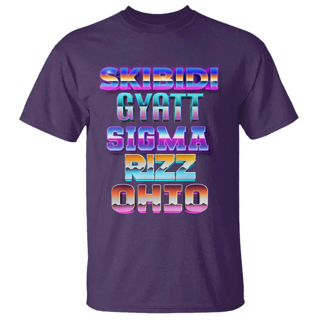 Skibidi Gyatt Sigma Rizz Ohio T Shirt TS09 Purple Print Your Wear