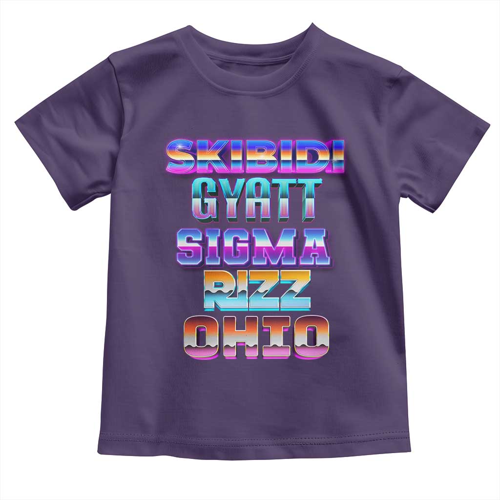 Skibidi Gyatt Sigma Rizz Ohio Toddler T Shirt TS09 Purple Print Your Wear
