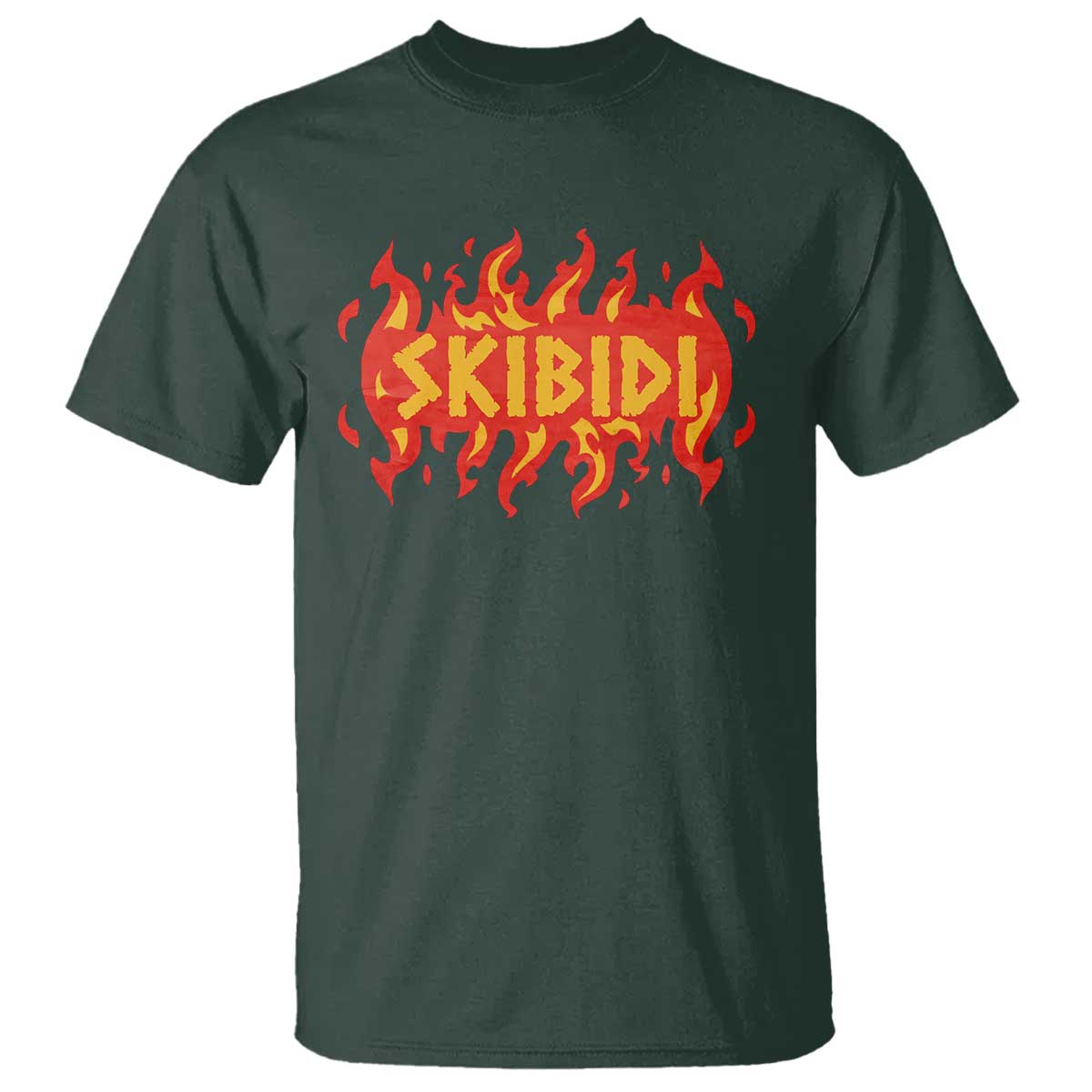 Funny Skibidi T Shirt TS09 Dark Forest Green Print Your Wear