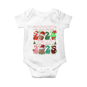 Funny Goodbye 2024 Hello 2025 With Trump Baby Onesie TS09 White Print Your Wear