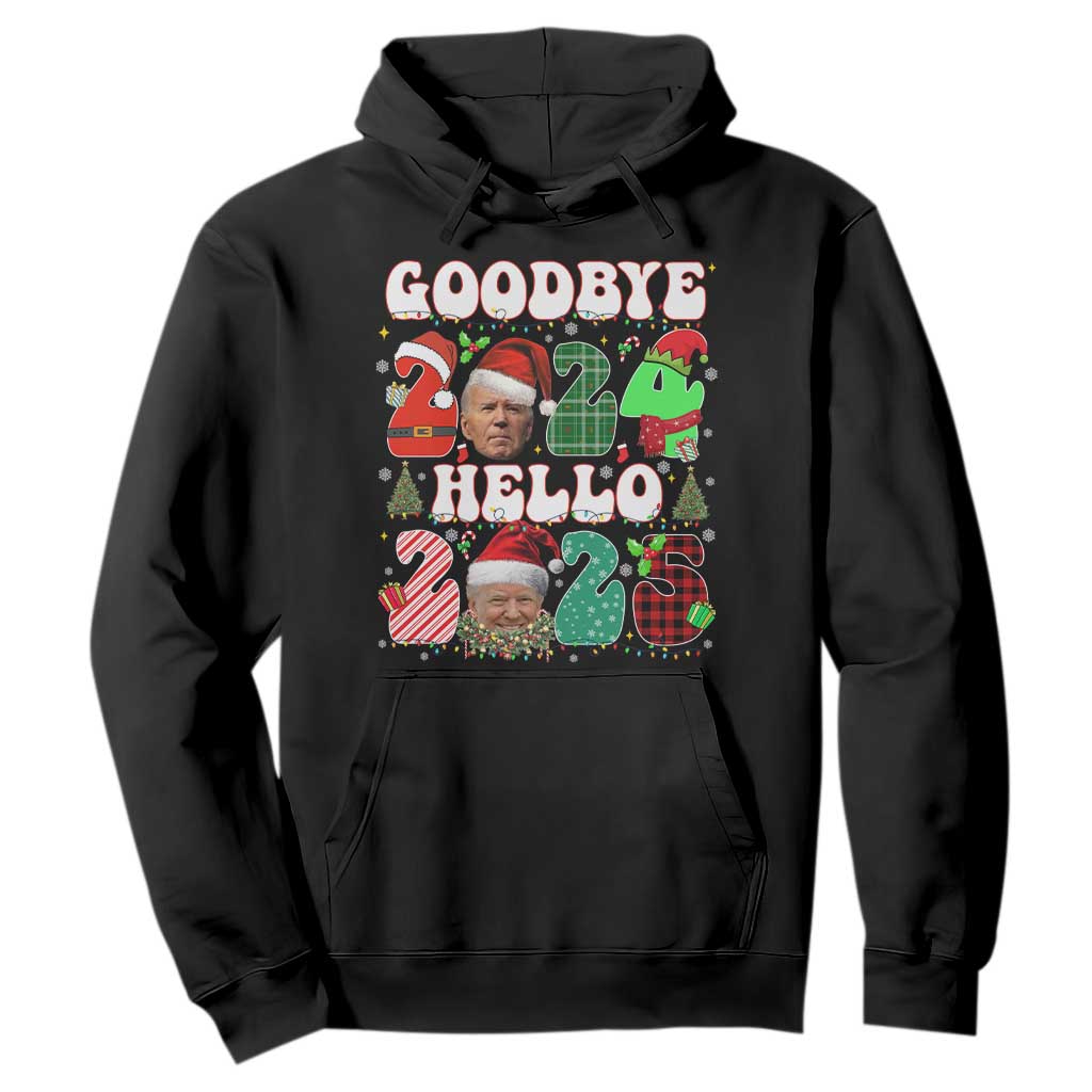 Funny Goodbye 2024 Hello 2025 With Trump Hoodie TS09 Black Print Your Wear