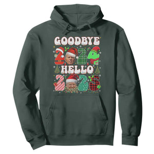 Funny Goodbye 2024 Hello 2025 With Trump Hoodie TS09 Dark Forest Green Print Your Wear