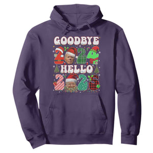 Funny Goodbye 2024 Hello 2025 With Trump Hoodie TS09 Purple Print Your Wear