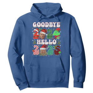 Funny Goodbye 2024 Hello 2025 With Trump Hoodie TS09 Royal Blue Print Your Wear