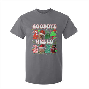 Funny Goodbye 2024 Hello 2025 With Trump T Shirt For Kid TS09 Charcoal Print Your Wear