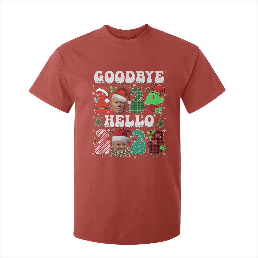 Funny Goodbye 2024 Hello 2025 With Trump T Shirt For Kid TS09 Red Print Your Wear