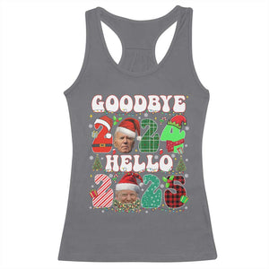 Funny Goodbye 2024 Hello 2025 With Trump Racerback Tank Top TS09 Charcoal Print Your Wear