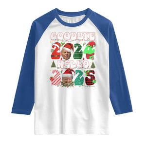 Funny Goodbye 2024 Hello 2025 With Trump Raglan Shirt TS09 White Royal Print Your Wear