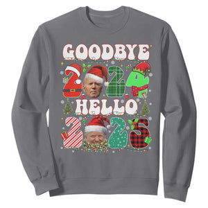 Funny Goodbye 2024 Hello 2025 With Trump Sweatshirt TS09 Charcoal Print Your Wear