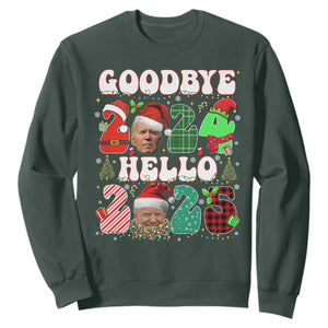 Funny Goodbye 2024 Hello 2025 With Trump Sweatshirt TS09 Dark Forest Green Print Your Wear
