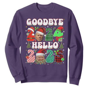 Funny Goodbye 2024 Hello 2025 With Trump Sweatshirt TS09 Purple Print Your Wear