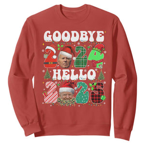 Funny Goodbye 2024 Hello 2025 With Trump Sweatshirt TS09 Red Print Your Wear
