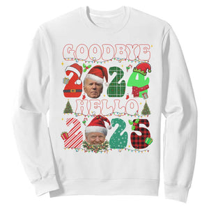 Funny Goodbye 2024 Hello 2025 With Trump Sweatshirt TS09 White Print Your Wear