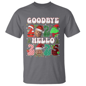 Funny Goodbye 2024 Hello 2025 With Trump T Shirt TS09 Charcoal Print Your Wear