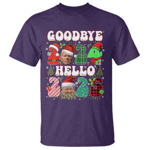Funny Goodbye 2024 Hello 2025 With Trump T Shirt TS09 Purple Print Your Wear