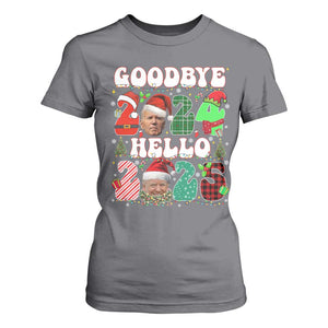 Funny Goodbye 2024 Hello 2025 With Trump T Shirt For Women TS09 Charcoal Print Your Wear