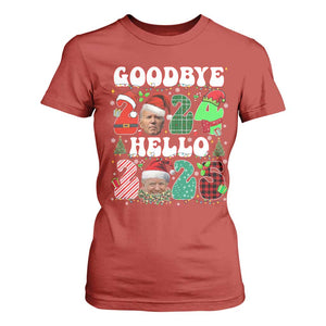 Funny Goodbye 2024 Hello 2025 With Trump T Shirt For Women TS09 Red Print Your Wear