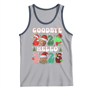 Funny Goodbye 2024 Hello 2025 With Trump Tank Top TS09 Athletic Heather Navy Print Your Wear