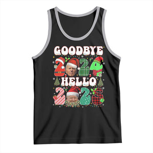 Funny Goodbye 2024 Hello 2025 With Trump Tank Top TS09 Black Athletic Heather Print Your Wear
