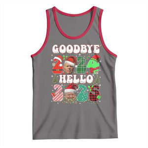 Funny Goodbye 2024 Hello 2025 With Trump Tank Top TS09 Deep Heather Red Print Your Wear