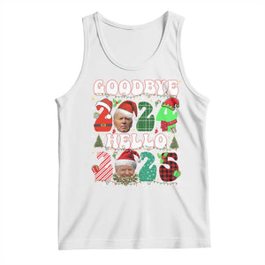 Funny Goodbye 2024 Hello 2025 With Trump Tank Top TS09 White Print Your Wear