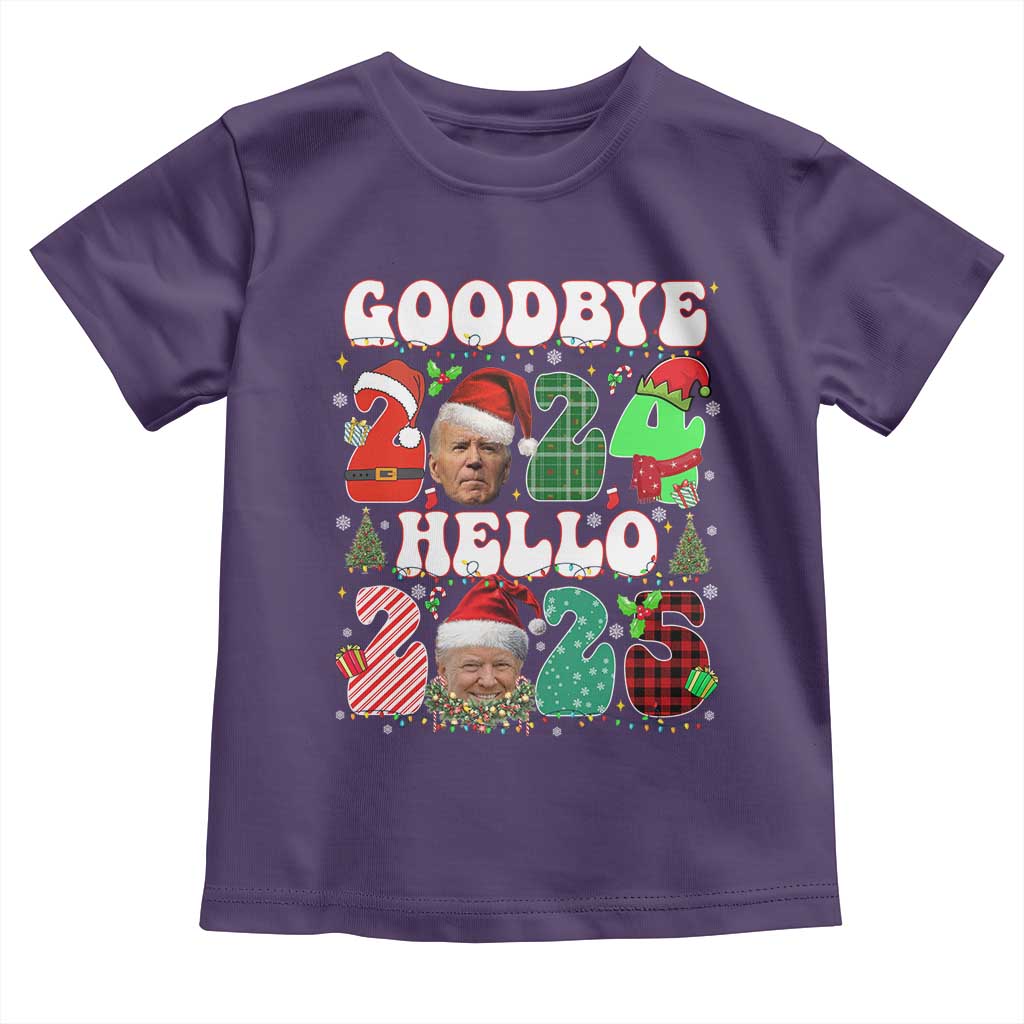 Funny Goodbye 2024 Hello 2025 With Trump Toddler T Shirt TS09 Purple Print Your Wear