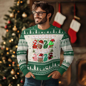 Funny Goodbye 2024 Hello 2025 With Trump Ugly Christmas Sweater TS09 Green Print Your Wear