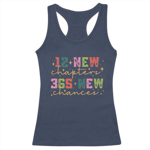 Happy New Year Racerback Tank Top 12 New Chapters 365 New Chances TS09 Navy Print Your Wear
