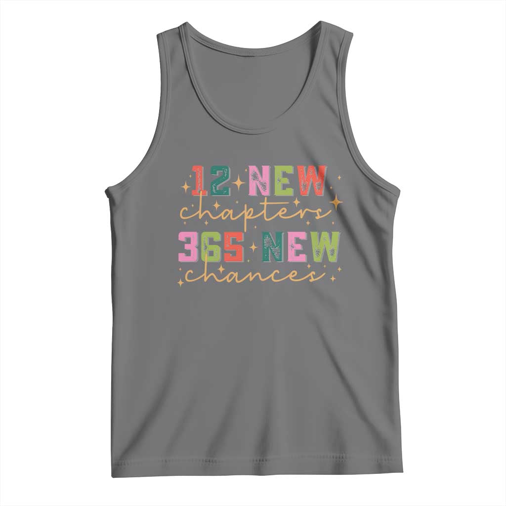 Happy New Year Tank Top 12 New Chapters 365 New Chances TS09 Black Heather Print Your Wear