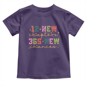 Happy New Year Toddler T Shirt 12 New Chapters 365 New Chances TS09 Purple Print Your Wear