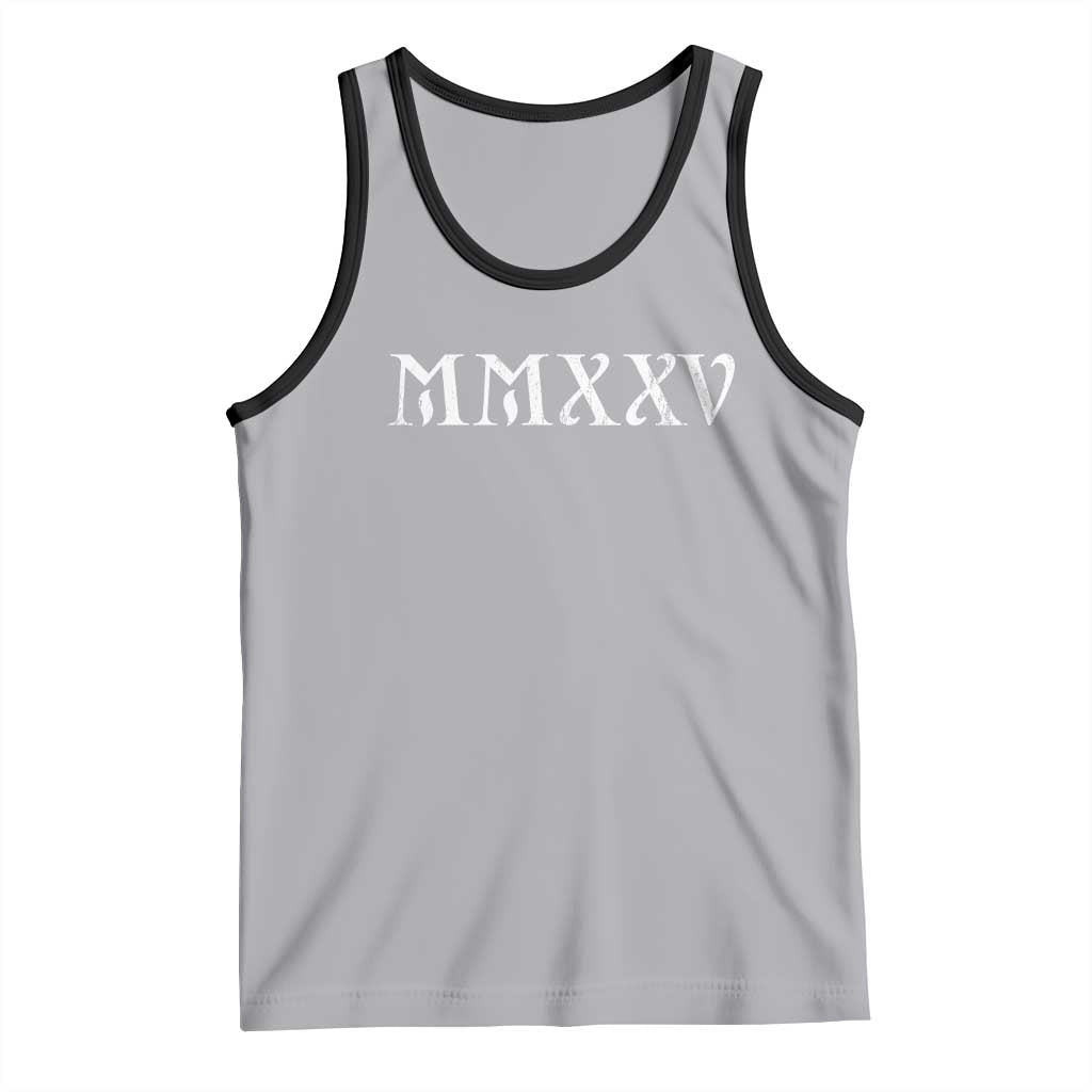Happy New Year 2025 Tank Top MMXXV Roman Numerals TS09 Athletic Heather Black Print Your Wear