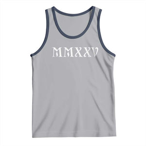 Happy New Year 2025 Tank Top MMXXV Roman Numerals TS09 Athletic Heather Navy Print Your Wear