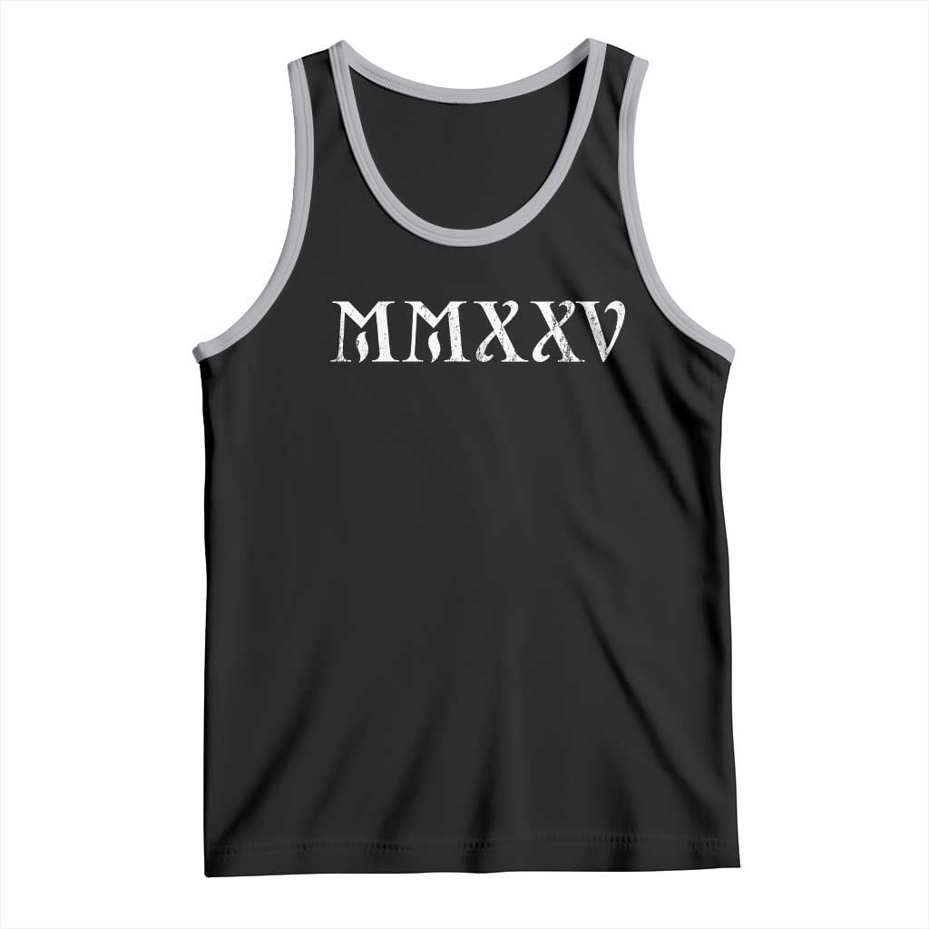 Happy New Year 2025 Tank Top MMXXV Roman Numerals TS09 Black Athletic Heather Print Your Wear