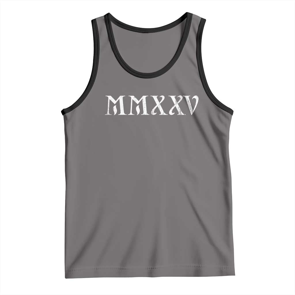 Happy New Year 2025 Tank Top MMXXV Roman Numerals TS09 Deep Heather Black Print Your Wear