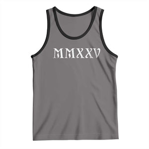 Happy New Year 2025 Tank Top MMXXV Roman Numerals TS09 Deep Heather Black Print Your Wear