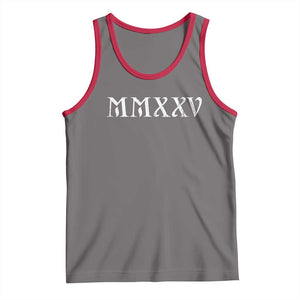 Happy New Year 2025 Tank Top MMXXV Roman Numerals TS09 Deep Heather Red Print Your Wear