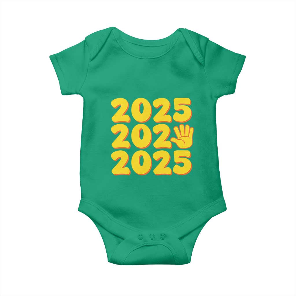 Funny Happy New Year 2025 Baby Onesie TS09 Irish Green Print Your Wear