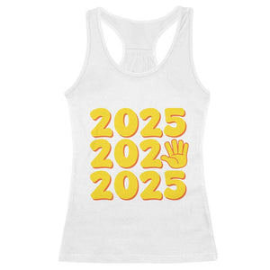 Funny Happy New Year 2025 Racerback Tank Top TS09 White Print Your Wear