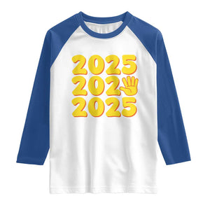 Funny Happy New Year 2025 Raglan Shirt TS09 White Royal Print Your Wear