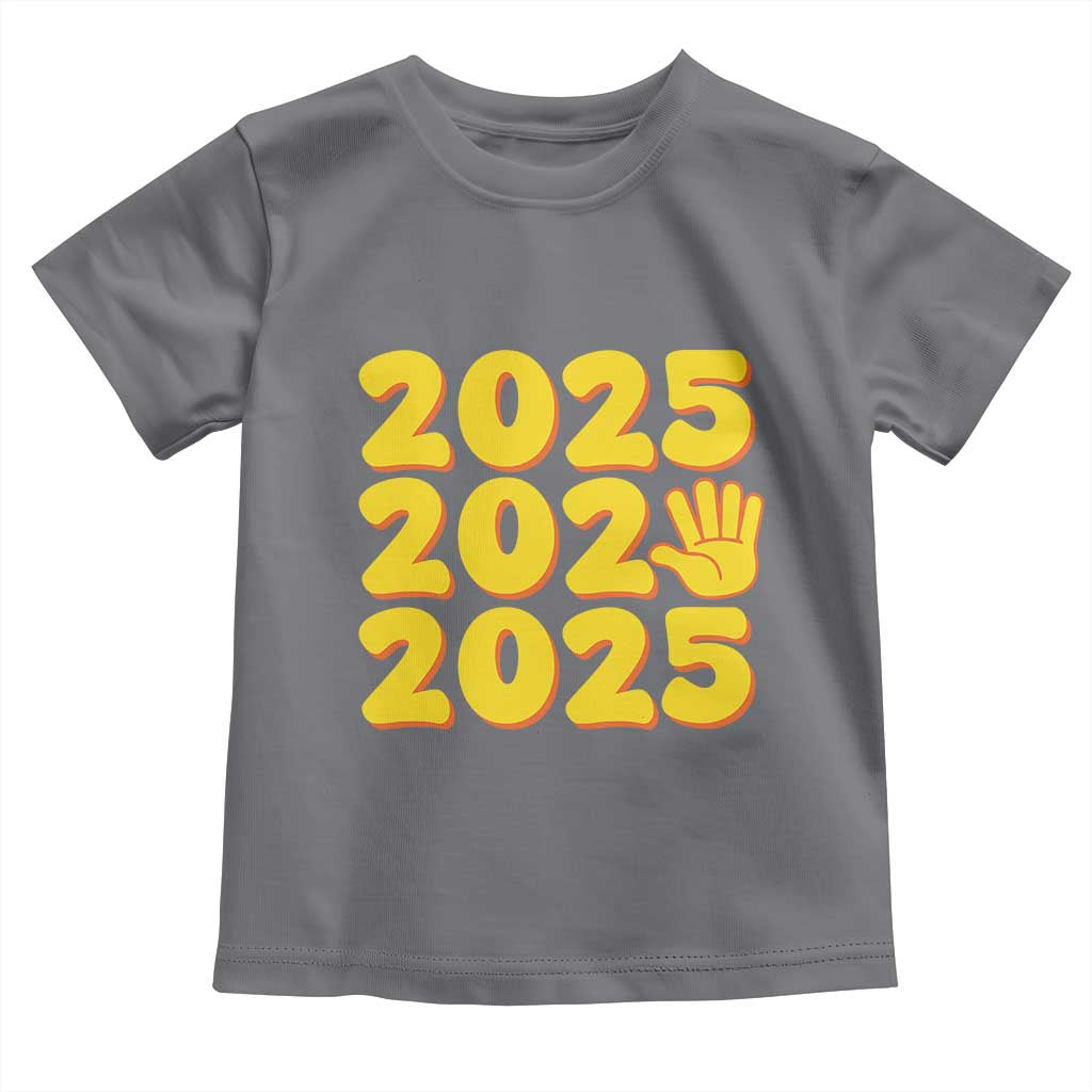 Funny Happy New Year 2025 Toddler T Shirt TS09 Charcoal Print Your Wear