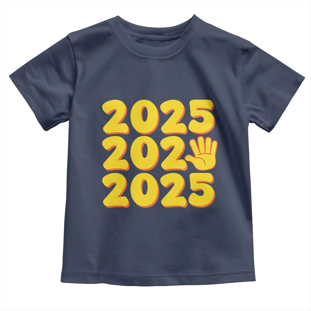 Funny Happy New Year 2025 Toddler T Shirt TS09 Navy Print Your Wear