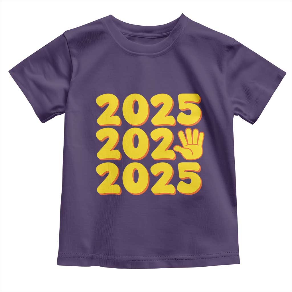 Funny Happy New Year 2025 Toddler T Shirt TS09 Purple Print Your Wear