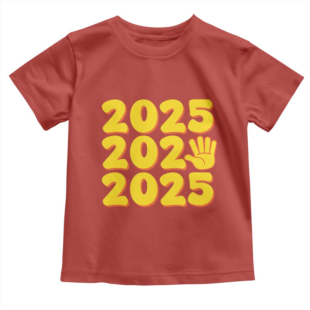 Funny Happy New Year 2025 Toddler T Shirt TS09 Red Print Your Wear